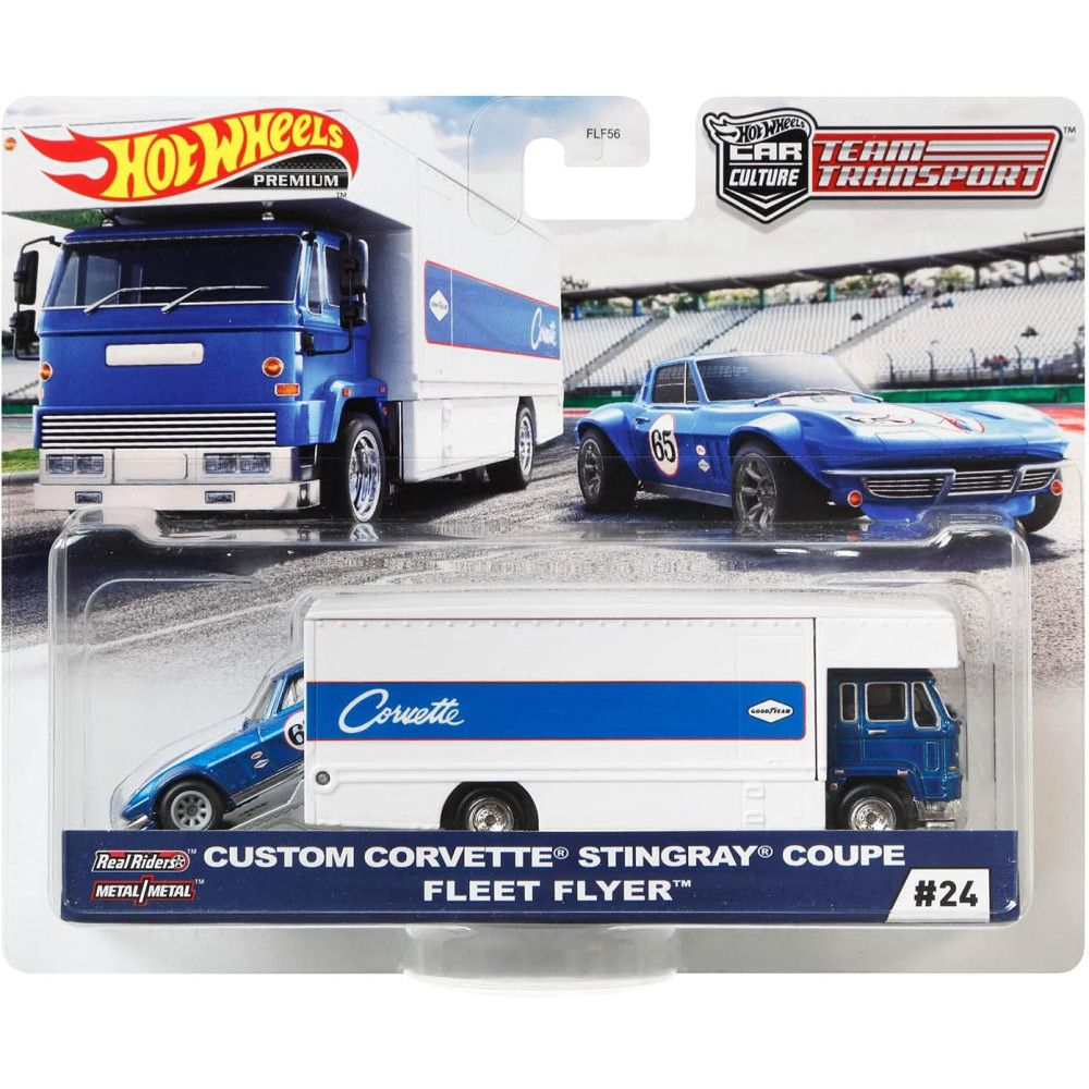 Машинка Hot Wheels Custom Corvette Stingray Coupe / Fleet Flyer (2020 Car Culture Team Transport - Mix 3)